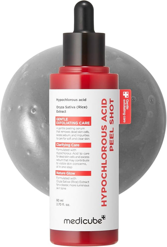 medicube Peel Shot with Hypochlorous Acid | Gentle Exfoliating Serum for Dead Skin Cells & Pores, Blackheads & Excess Sebum Control
