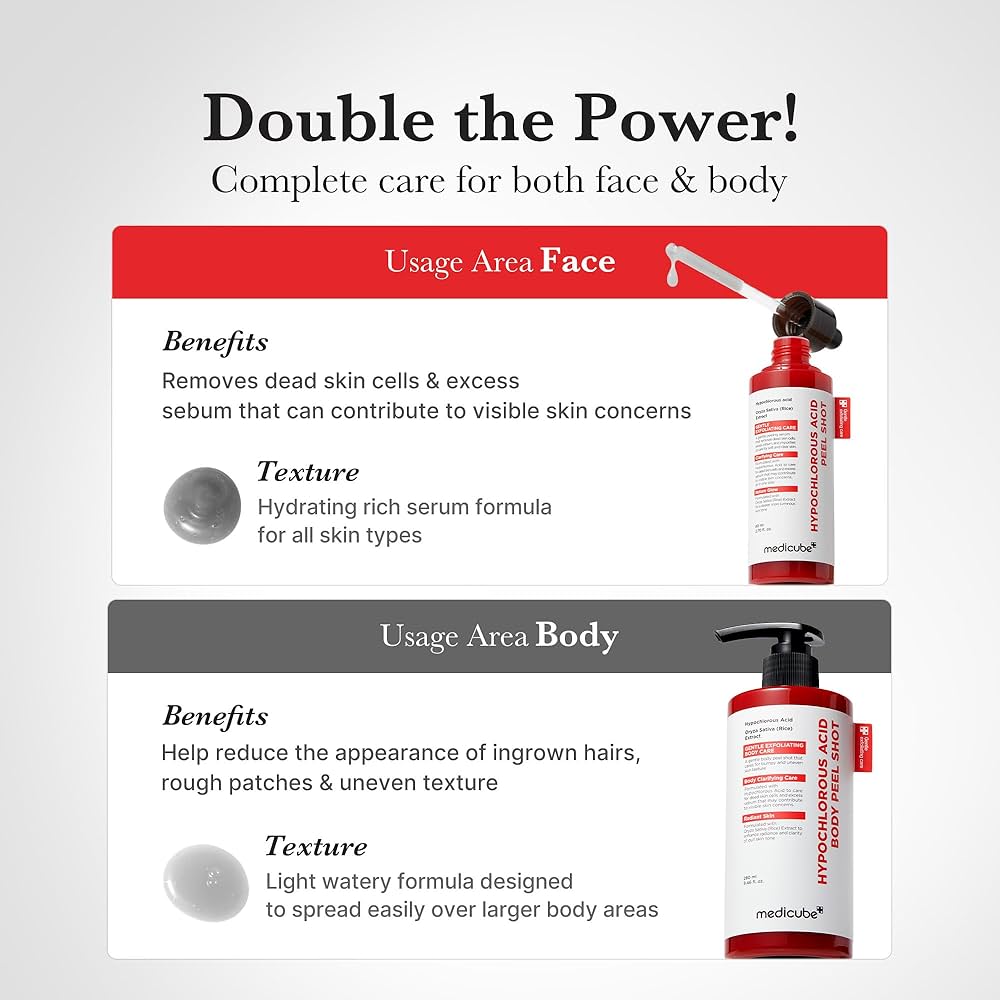 medicube Peel Shot with Hypochlorous Acid | Gentle Exfoliating Serum for Dead Skin Cells & Pores, Blackheads & Excess Sebum Control